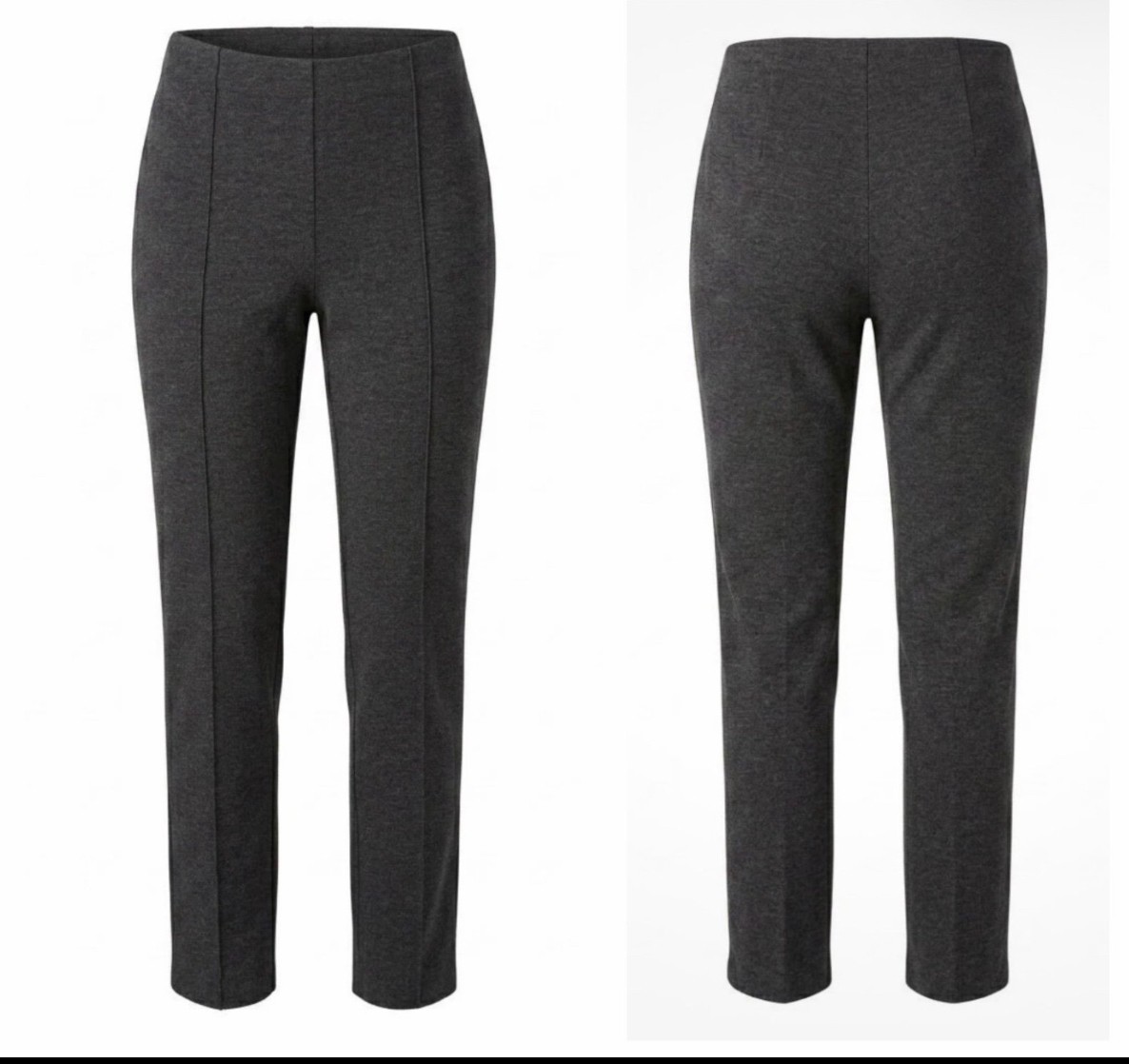 J Jill Ponte Slim Leg Knit Pants Size Medium Gray Pull On Stretch Preppy Career