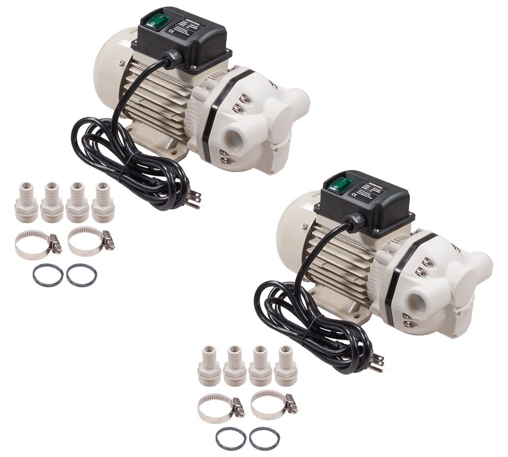 2PK Electric 115V DEF Transfer Pump 1/2HP 3400RPM 10.5 GPM Polypropylene Body