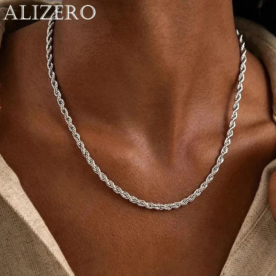 4mm Diamond Cut Solid 925 Sterling Silver Italian Rope Chain Men's Necklace