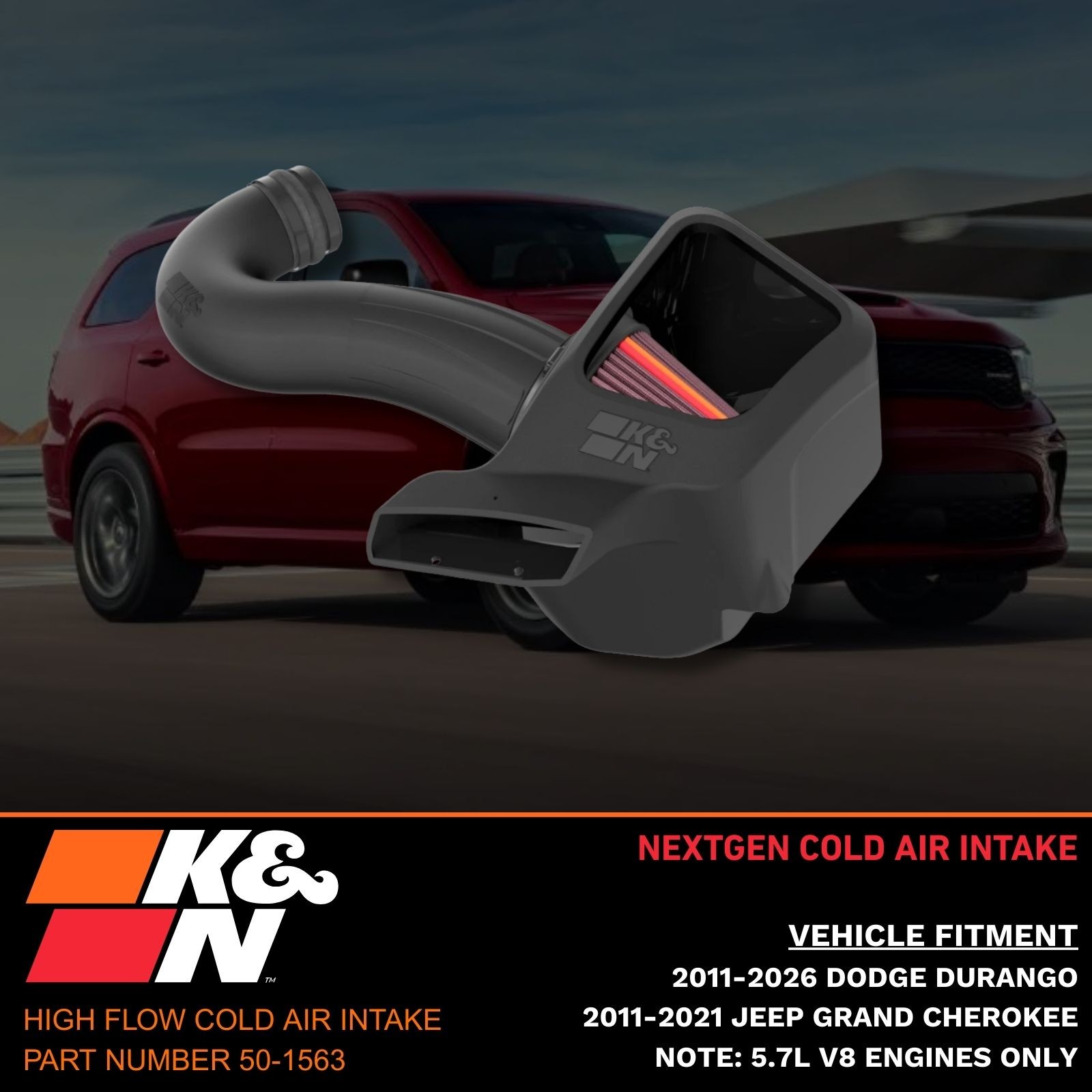 K&N Aircharger Cold Air Intake for 2023-2026 Chevy Colorado & GMC Canyon 2.7L