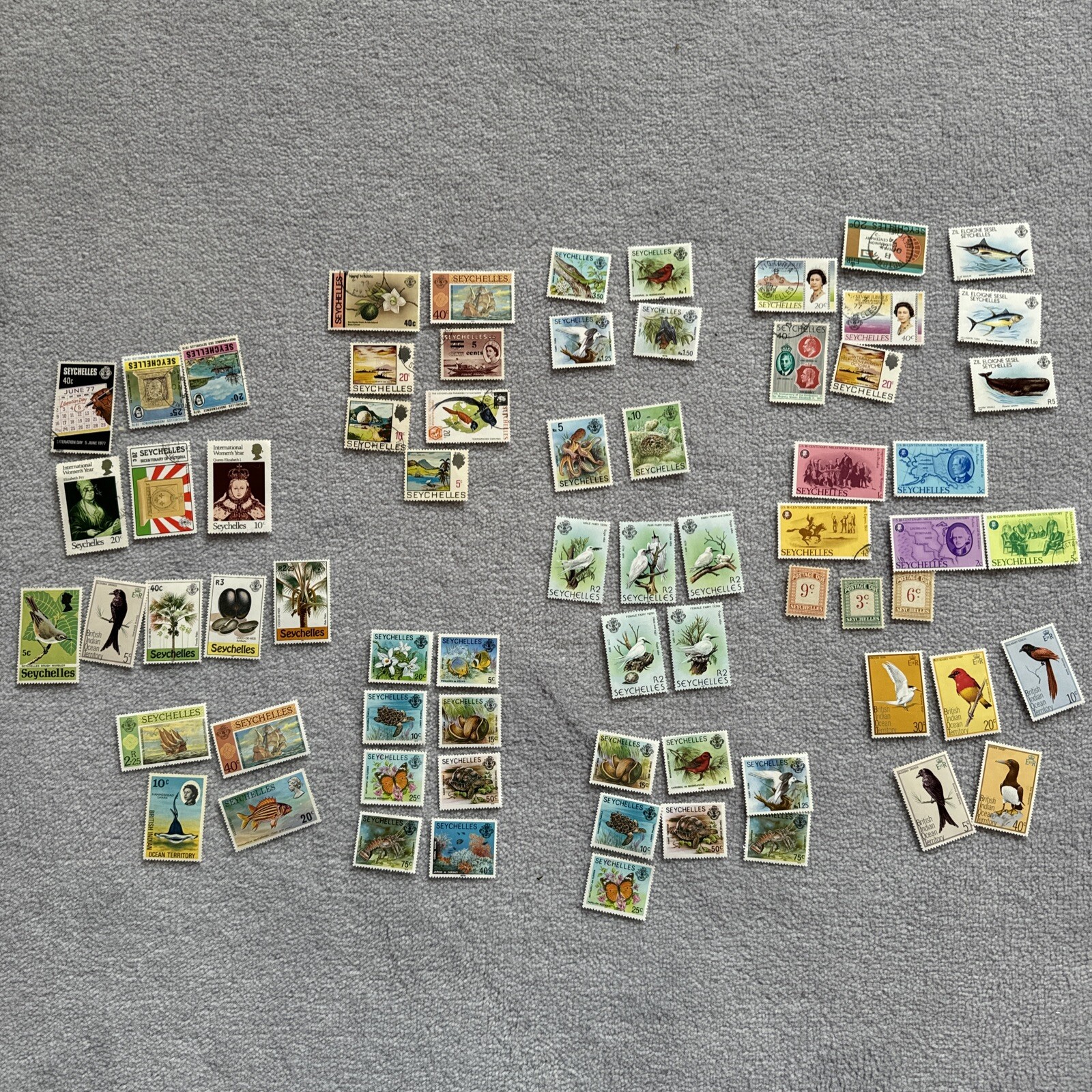 69 Seychelles Stamps + 3 First Day Covers 1978-1982 used unused stamp franked