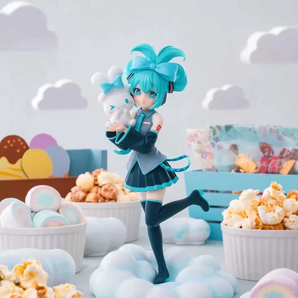 Hot 21CM Anime Hatsune Miku X Cinnamoroll Figure Anime Peripheral Collectible Hot 21CM Anime Hatsune Miku X Cinnamoroll Figure Anime Peripheral Collectible