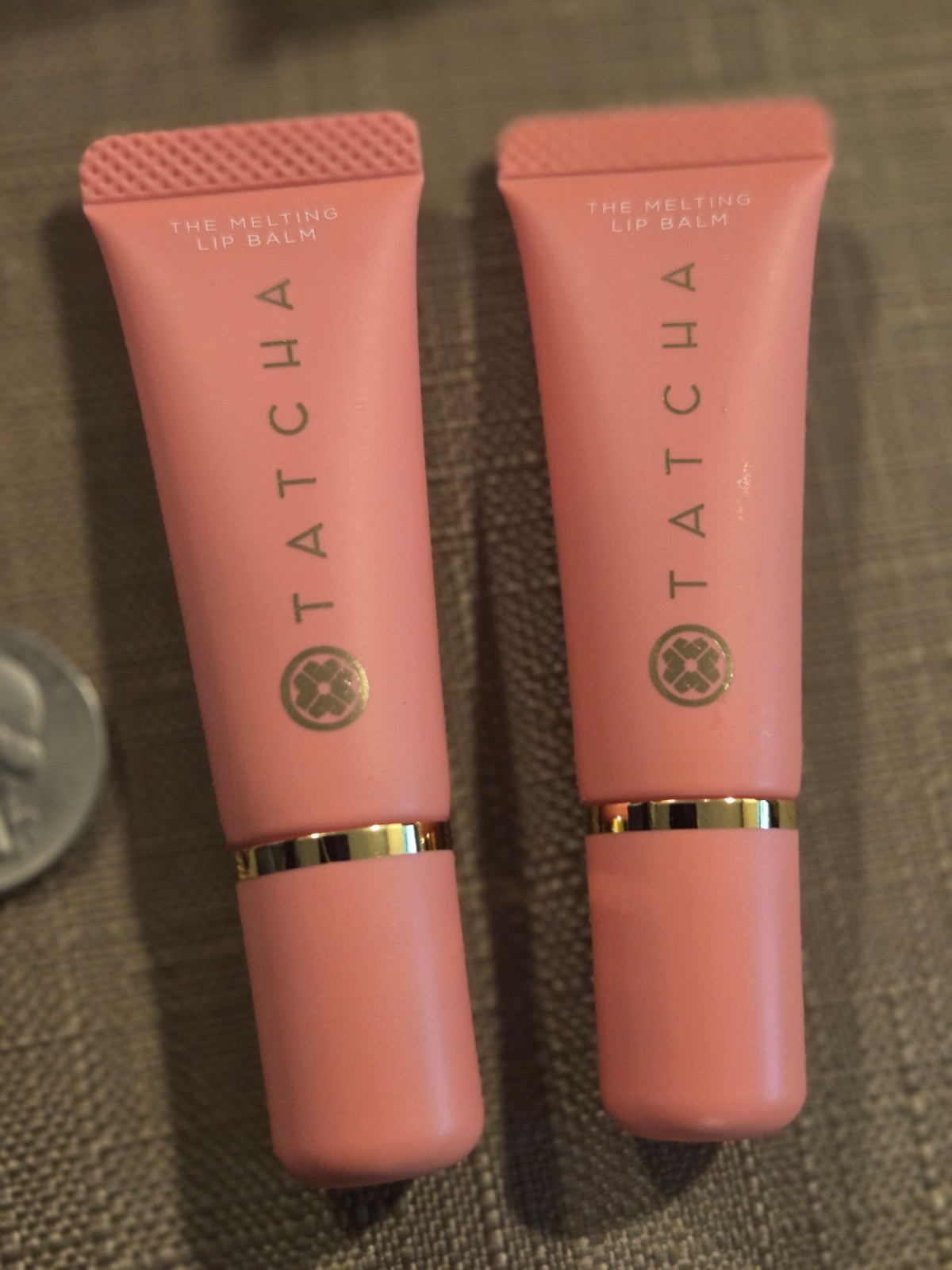 2X Tatcha The Melting Lip Balm PINKU (Soft Neutral Pink) .2oz/6g TRAVEL SZ lot 2