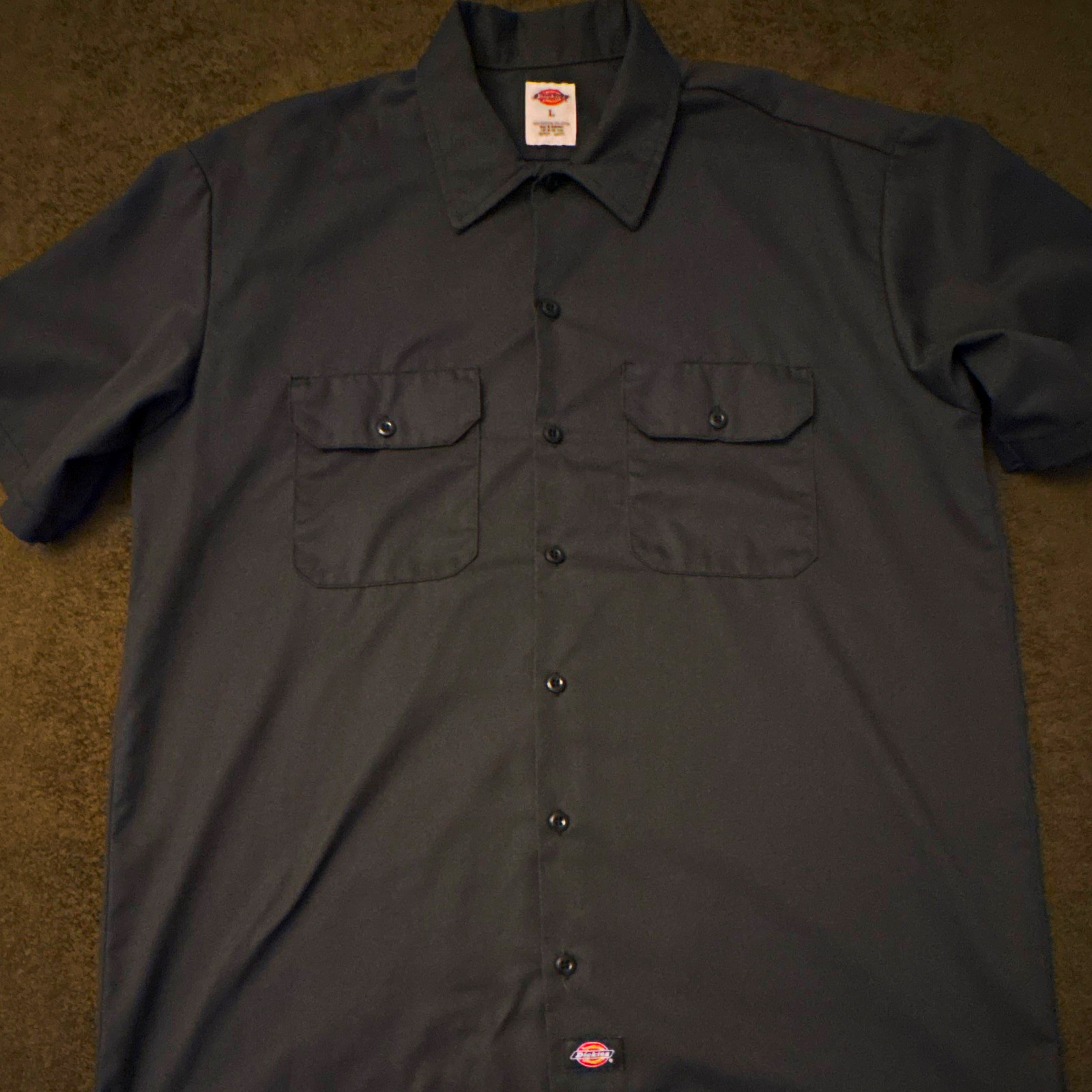 Dickies Men\'s Gray L Short Sleeve Button-Front Work Shirt 1574 Dark Green L Dickies Men\'s Gray L Short Sleeve Button-Front Work Shirt 1574 Dark Green L