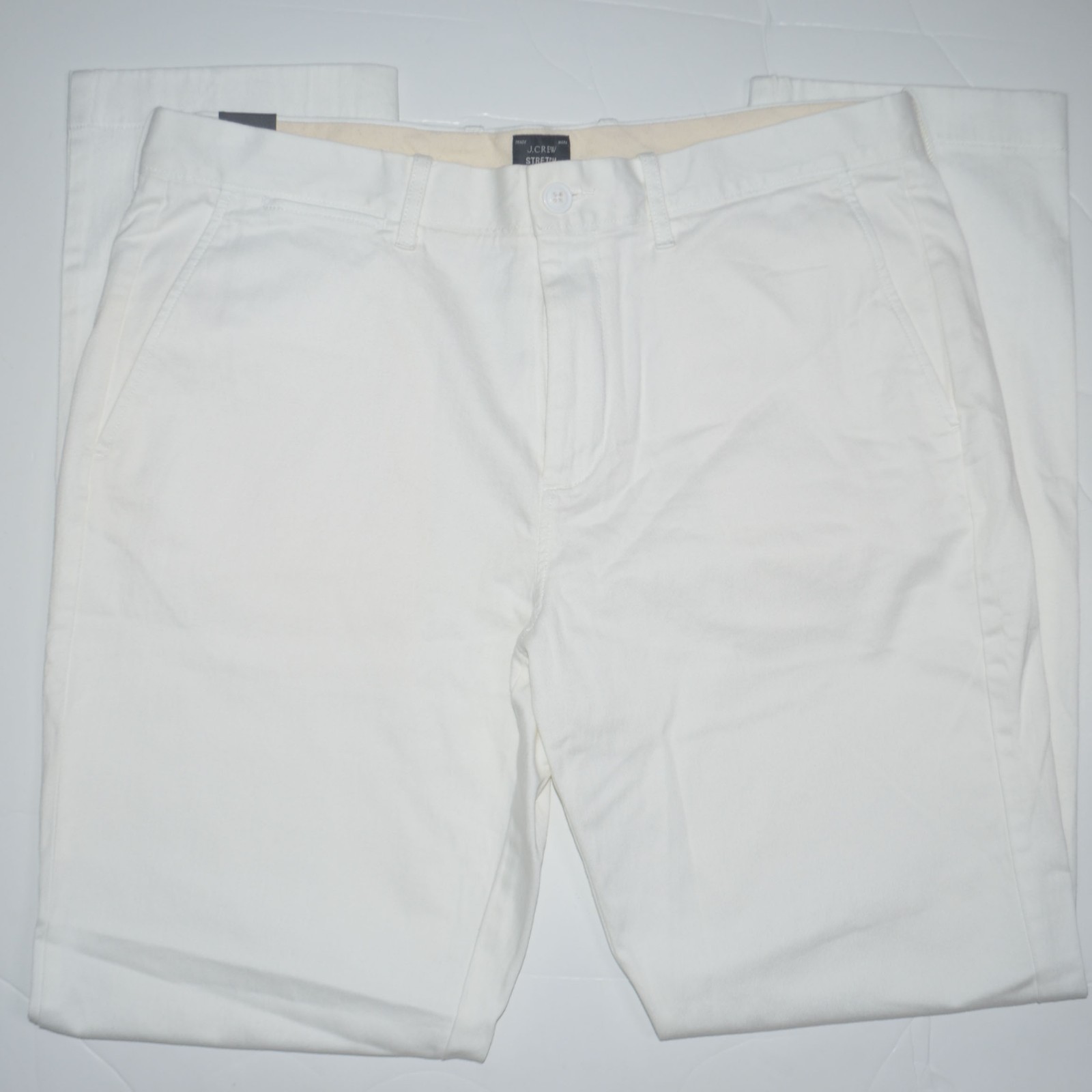 NWT J CREW 770 Straight Stretch Cotton White Chino Pants Sz 33 x 32