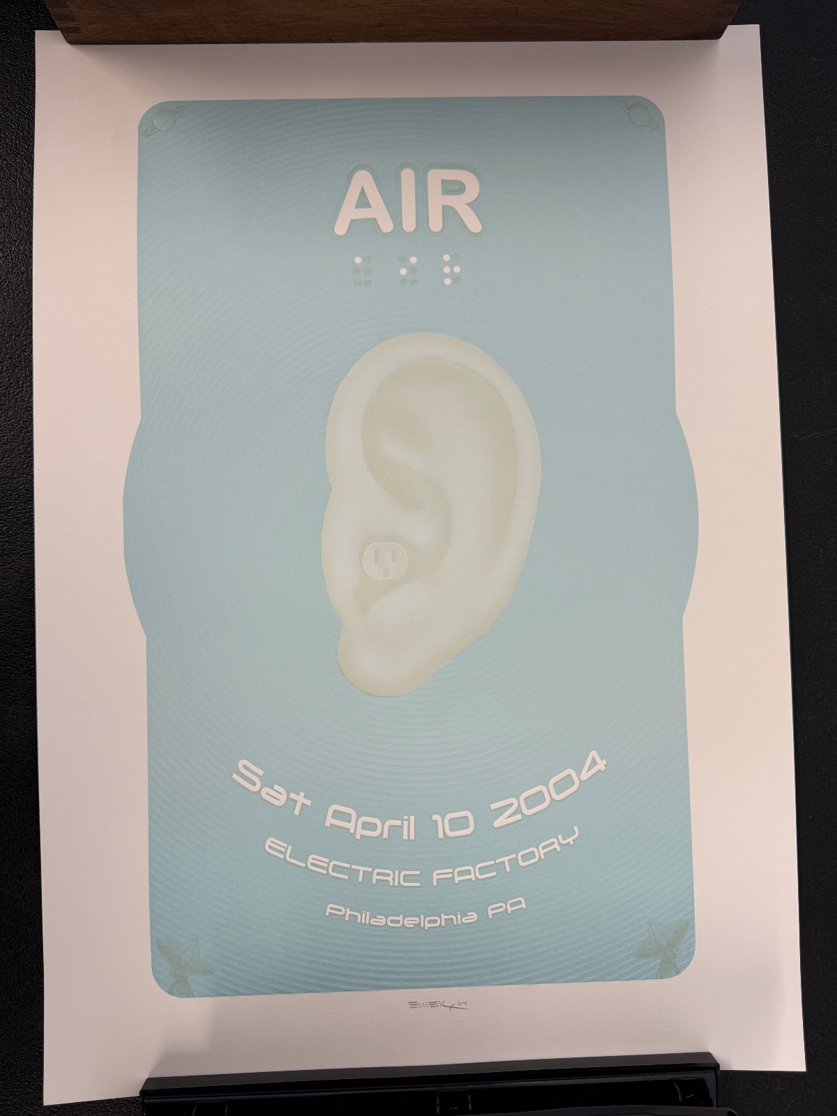 Emek Air 2004 Philadelphia Electric Factory Poster Signed Embossed Braille Print Emek Air 2004 Philadelphia Electric Factory Poster Signed Embossed Braille Print