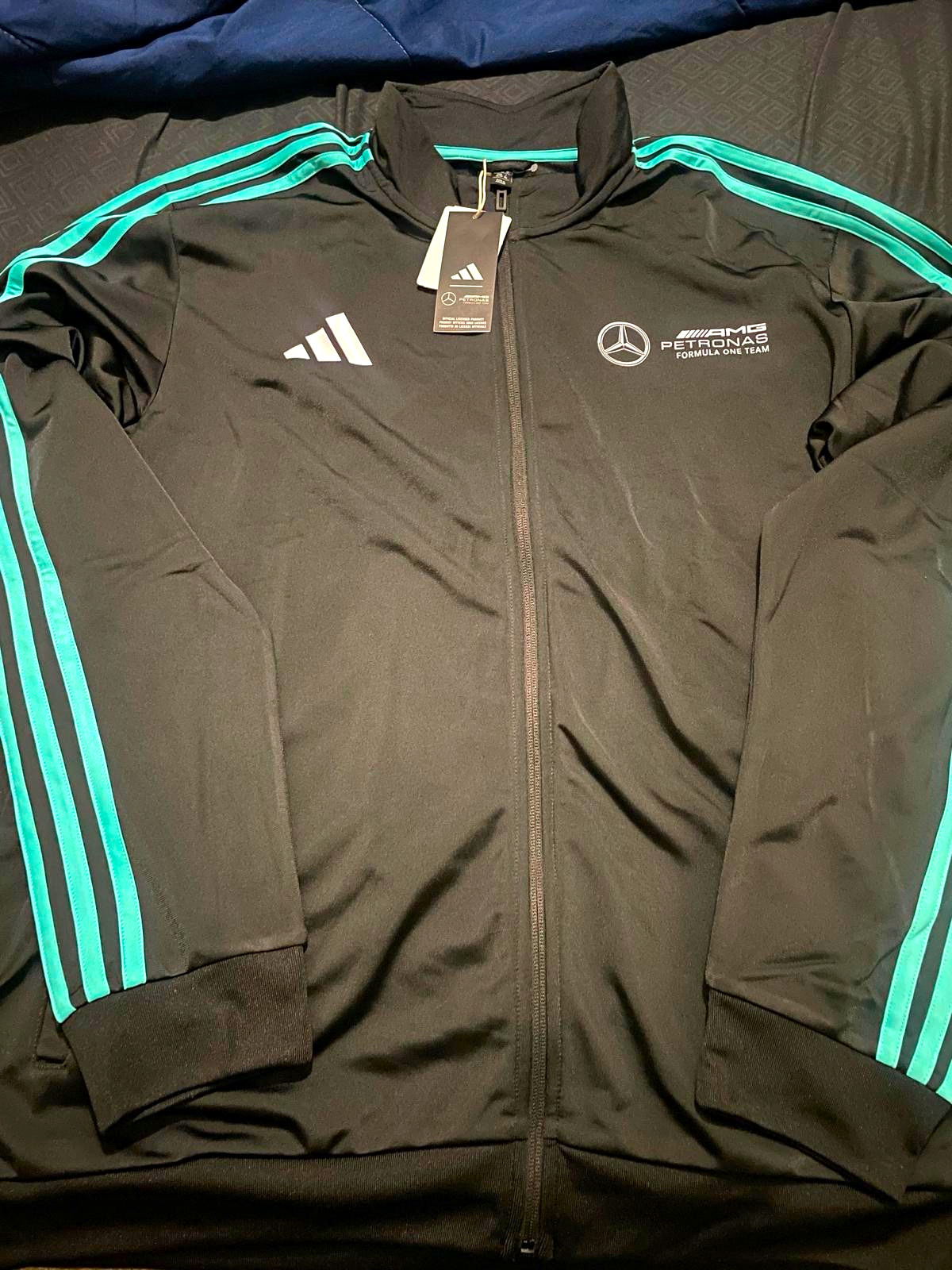 adidas Mercedes-AMG Petronas F1 Full Zip Track Jacket Black/Teal XL Licensed