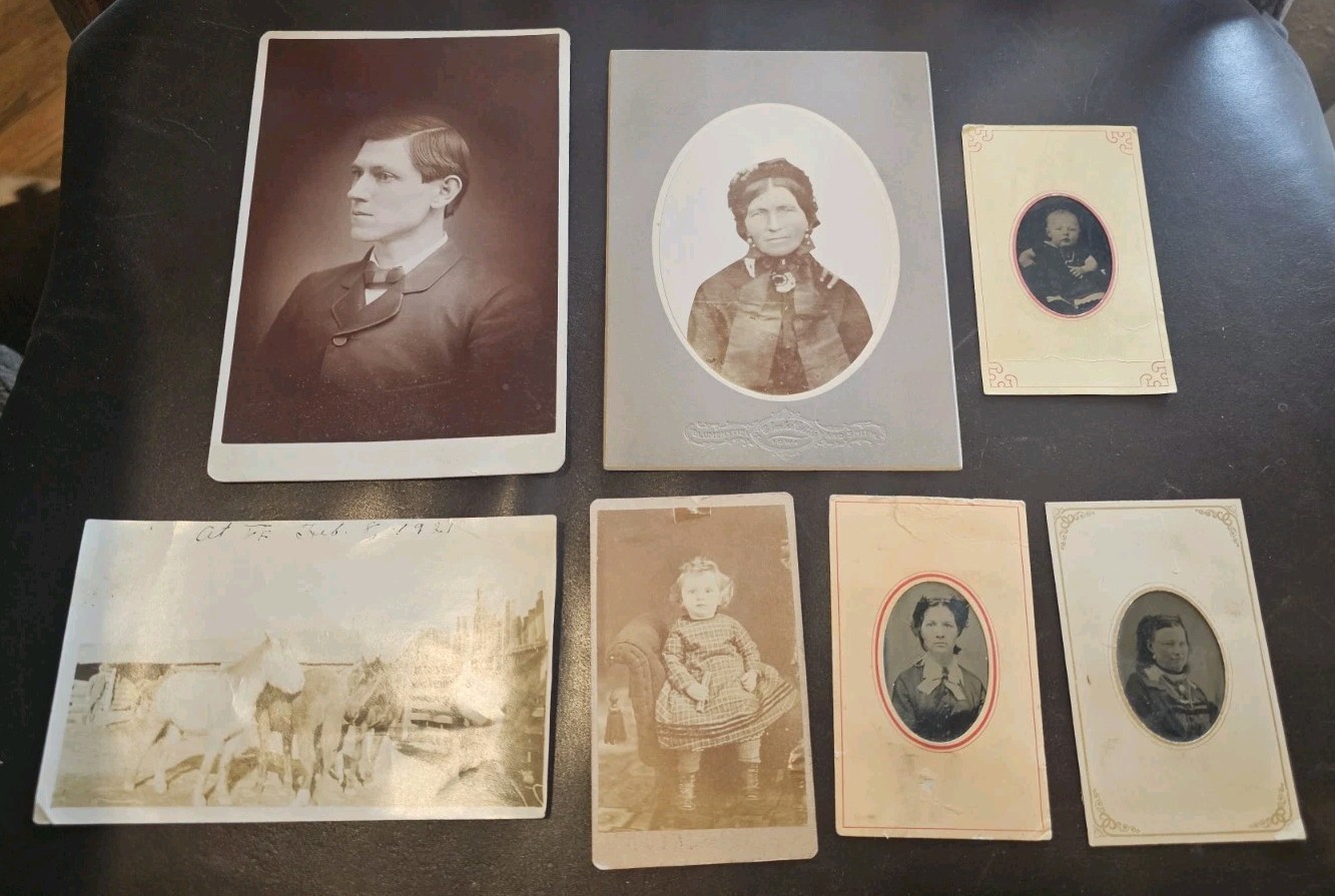 Lot Of 6 Antique Photos 1880s To Early 1900s. Mix Of Types Lot Of 6 Antique Photos 1880s To Early 1900s. Mix Of Types