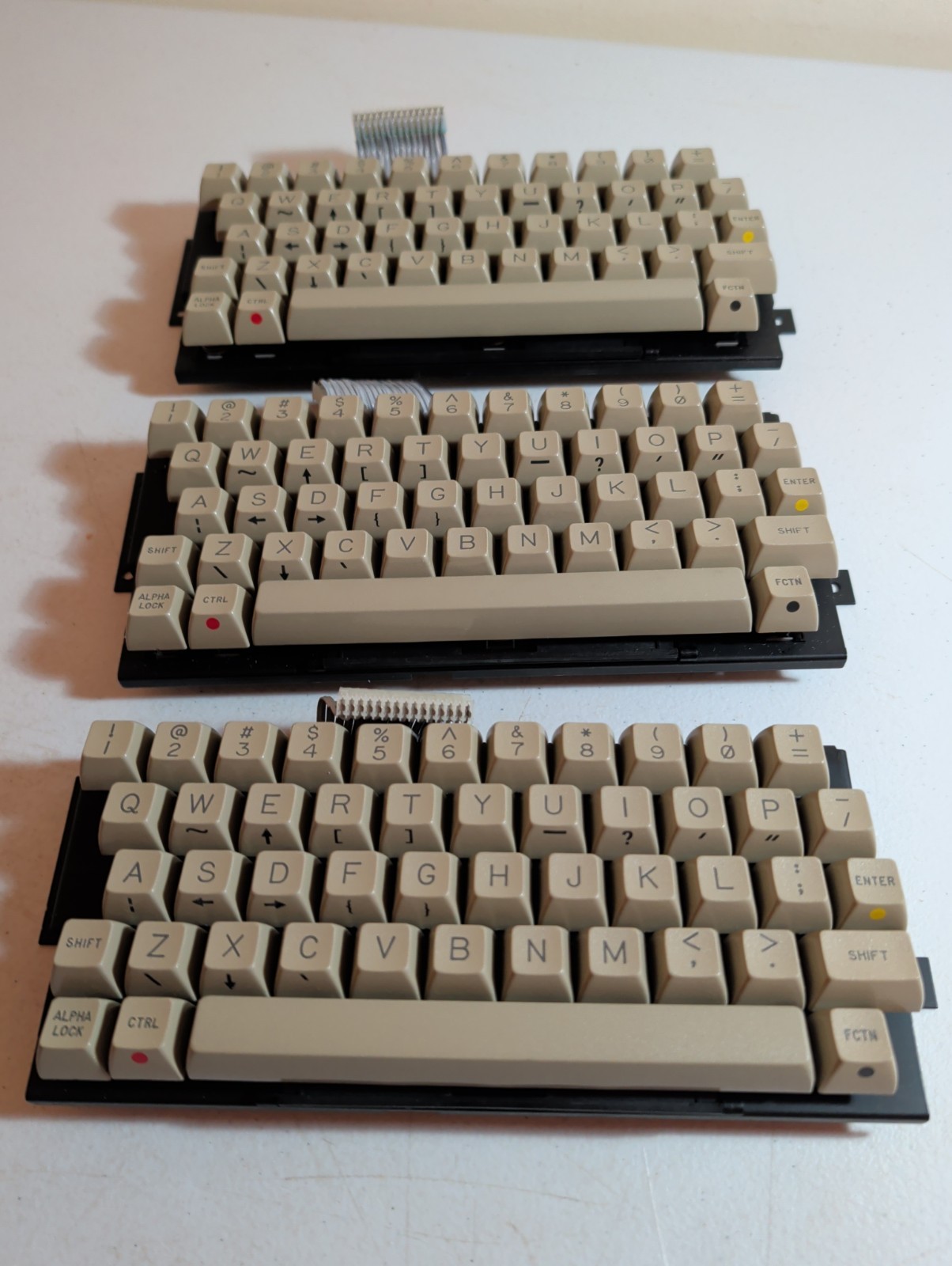 Lot of 3 Genuine TI-99/4A Keyboard Assemblies General Instrument OEM 1983 Clacky