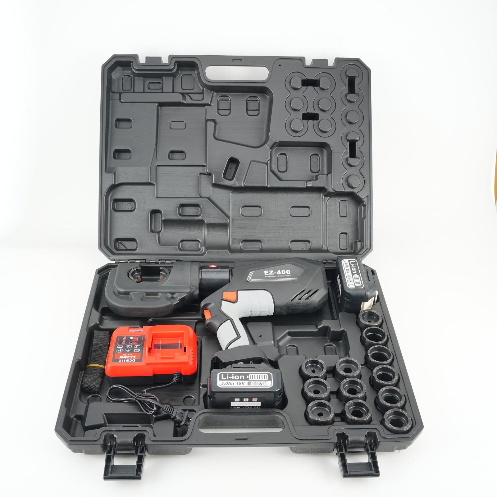 18V 70KN Hydraulic Cable Lug Crimper 10-400mm² Battery Powered 13 Dies 18V 70KN Hydraulic Cable Lug Crimper 10-400mm² Battery Powered 13 Dies