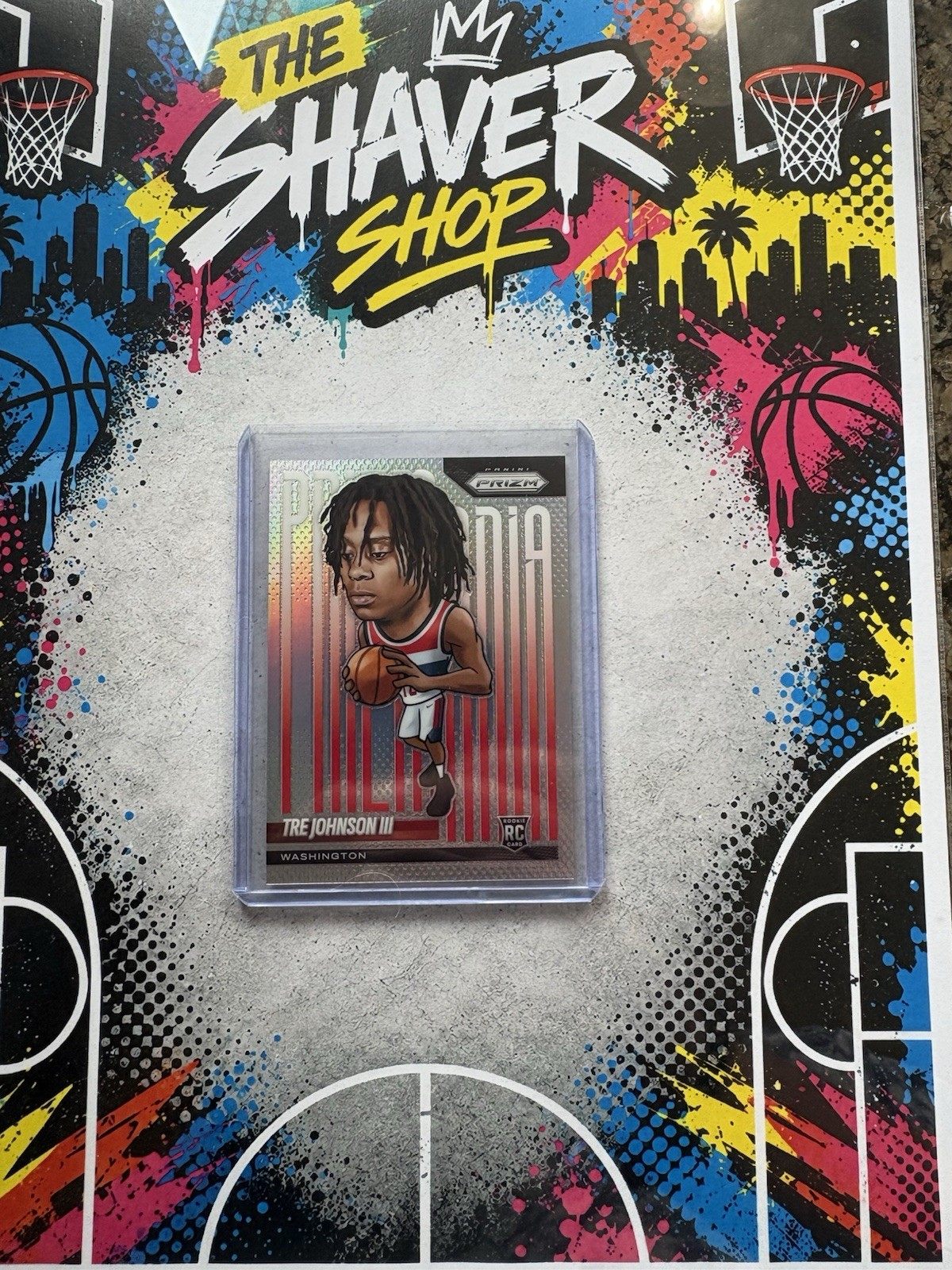Tre Johnson III 2025-26 Panini Prizm Prizmania RC SSP #5 Wizards Case Hit Tre Johnson III 2025-26 Panini Prizm Prizmania RC SSP #5 Wizards Case Hit