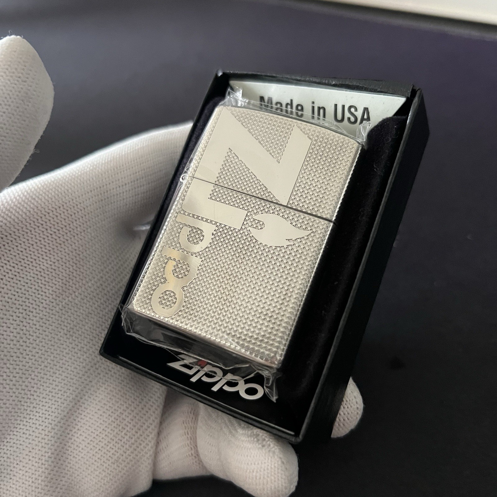 Zippo Lighter Stars Pattern SILVER + New Box