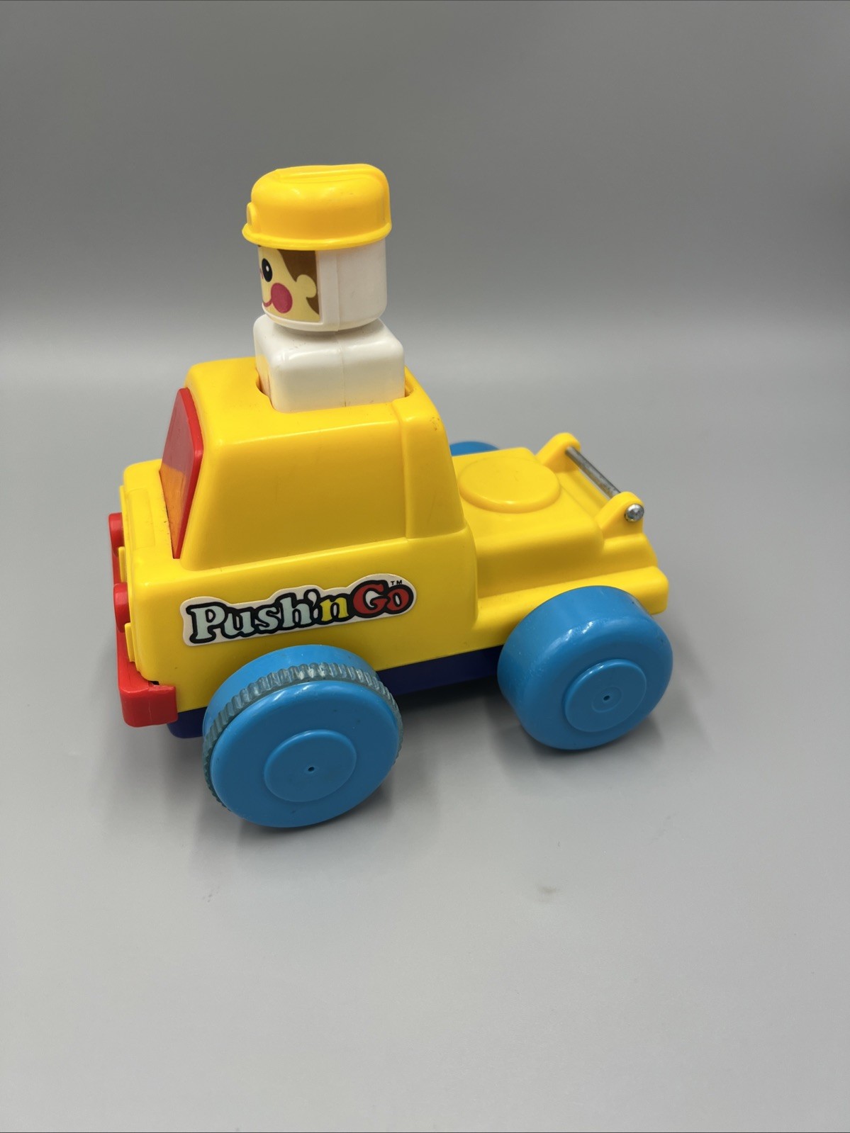 VTG 1975 TOMY Push \'n Go Dump Truck Toy Car. Works Dumpster Bed Missing VTG 1975 TOMY Push \'n Go Dump Truck Toy Car. Works Dumpster Bed Missing