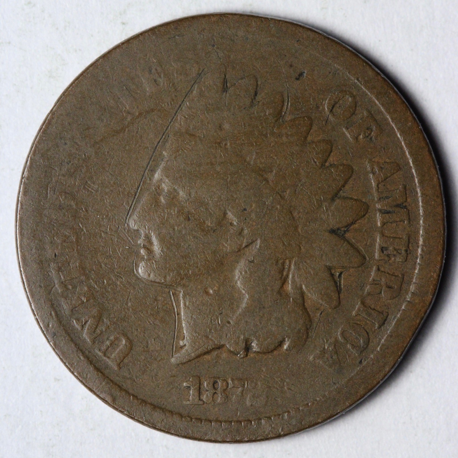 1872 Indian Head Cent Penny VG E122 TWJMG