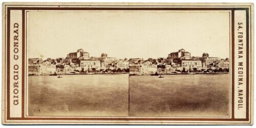 George Conrad Syracuse Sicily Panorama Rare Stereo Card Albumen Photo 1860 S1061 George Conrad Syracuse Sicily Panorama Rare Stereo Card Albumen Photo 1860 S1061