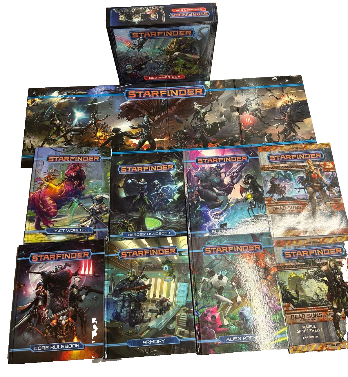 Starfinder RPG Rulebook Guide Lot + Beginner Box Armory Pact Worlds Archive