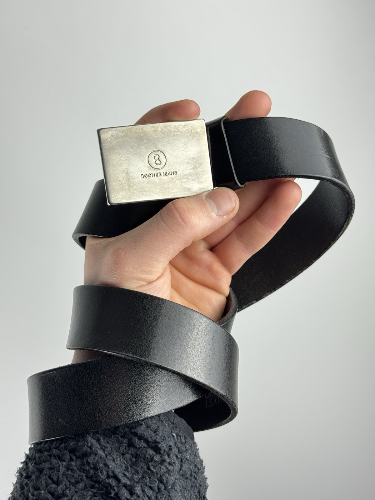 Bogner Jeans Black Leather Belt Mens Metal Buckle Logo Genuine Leather Bogner Jeans Black Leather Belt Mens Metal Buckle Logo Genuine Leather