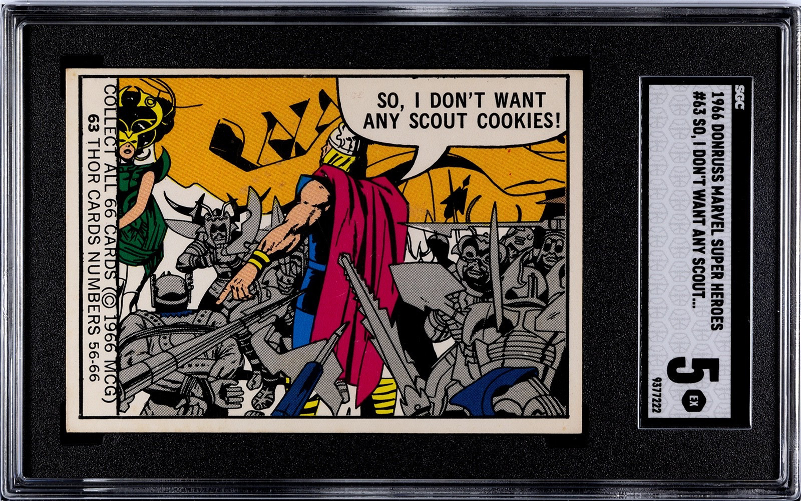 1966 Donruss Marvel Thor Rookie/Anora the Enchantress Rookie #63 SGC 5
