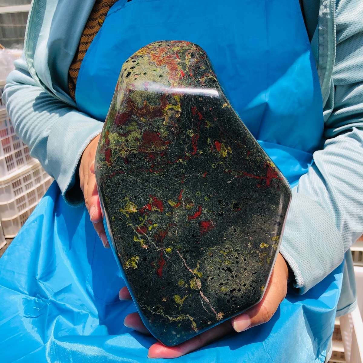 14.65LB Natural Dragon Blood Free Form Specimen Polished Stone Crystal Healing