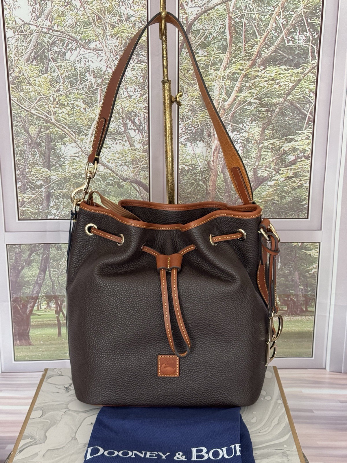 Dooney&Bourke Pebble Grain Drawstring Shoulder Bag, NWT 