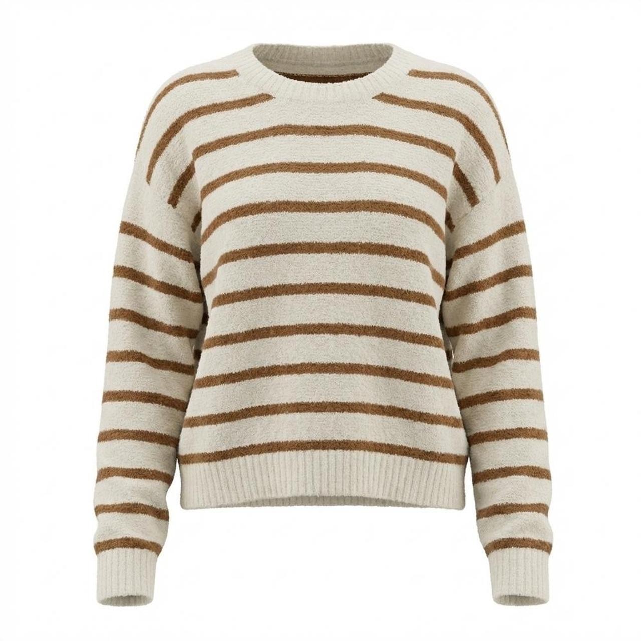 Vince Women\'s White and Brown Jumper
