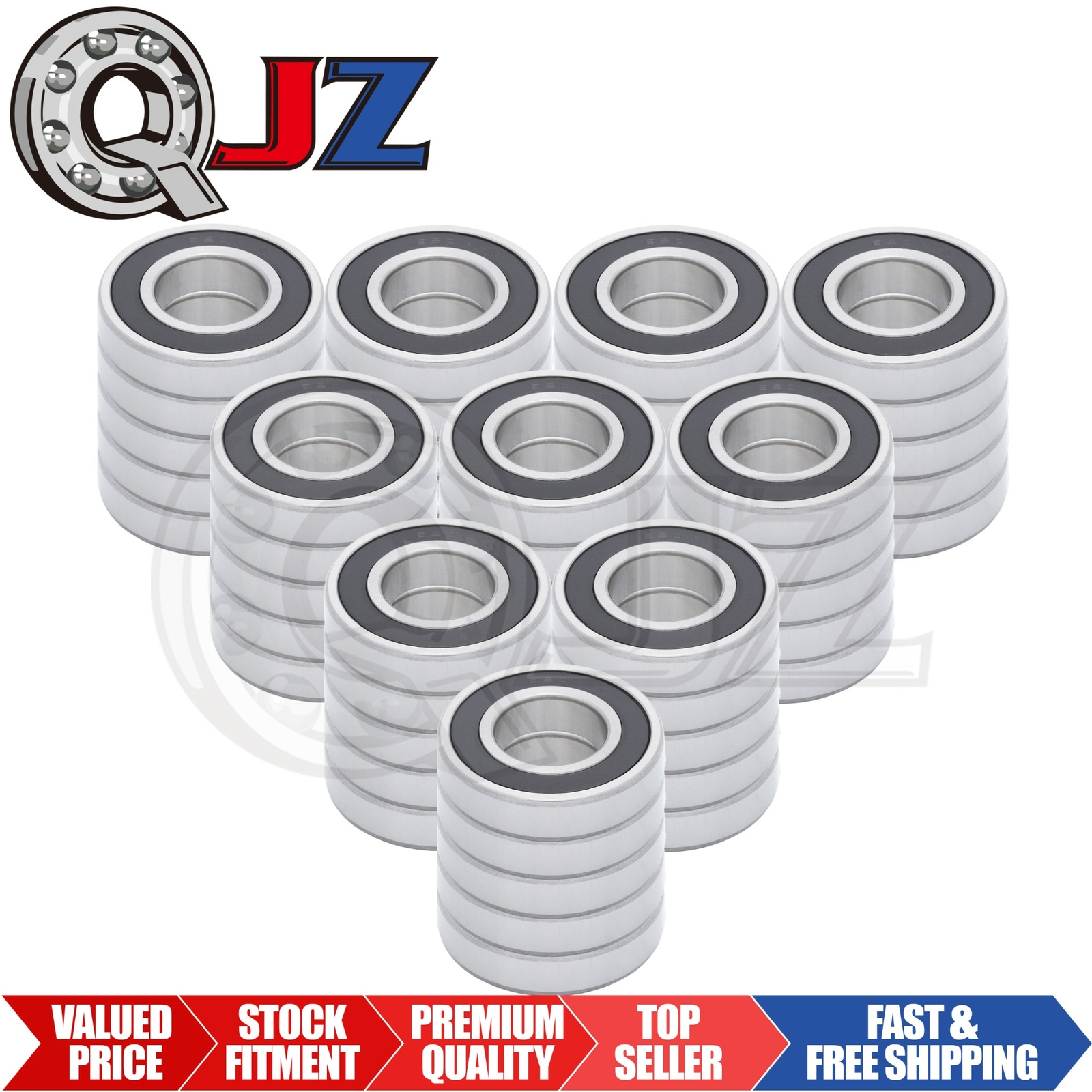 [Qty.50] New 6207-2RS-C3 Deep Groove Ball Bearing [35mm Bore x 72mm OD x 17mm W]