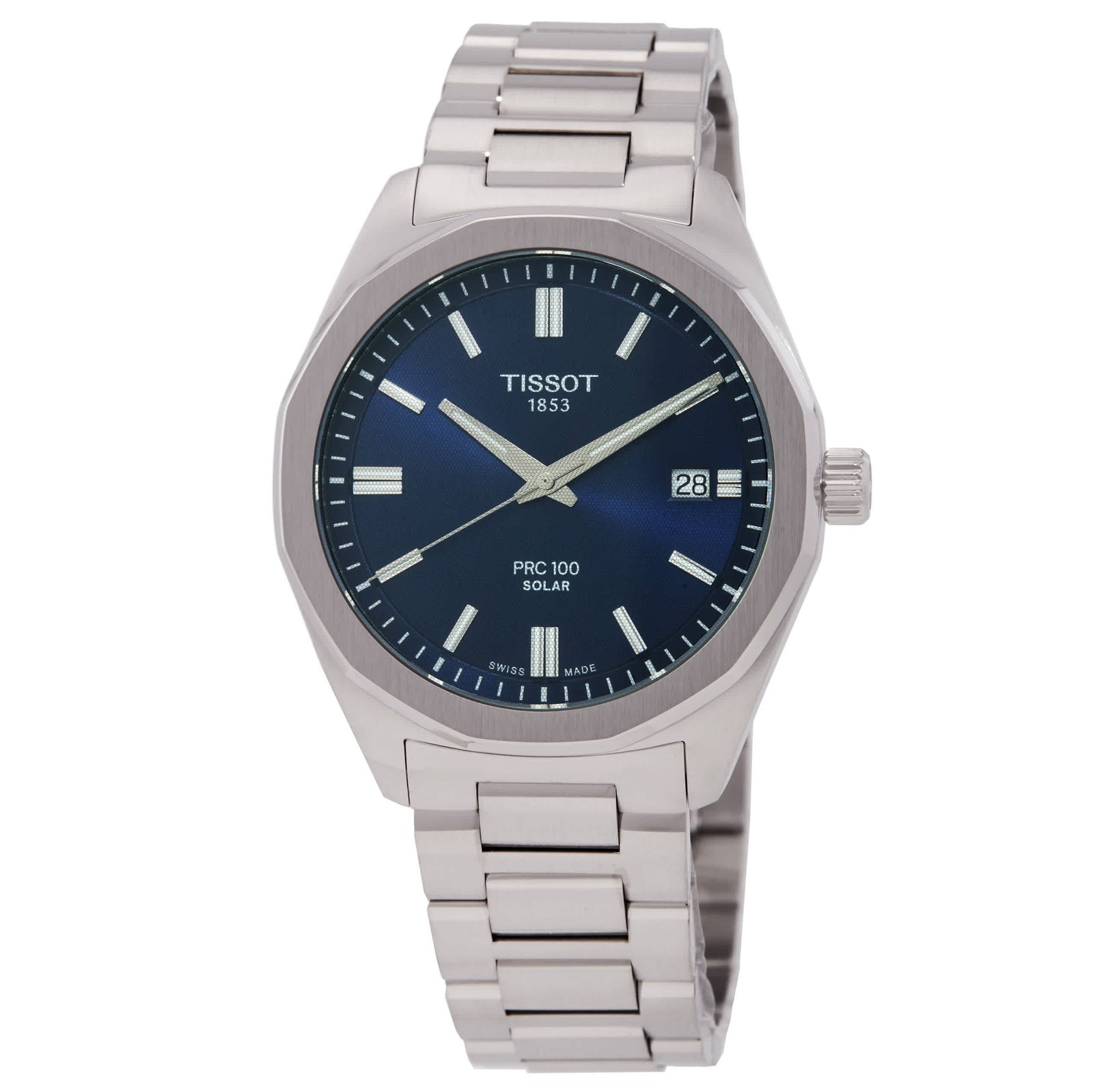 Tissot PRC Quartz Solar-Powered Blue Dial Watch T1514221104100