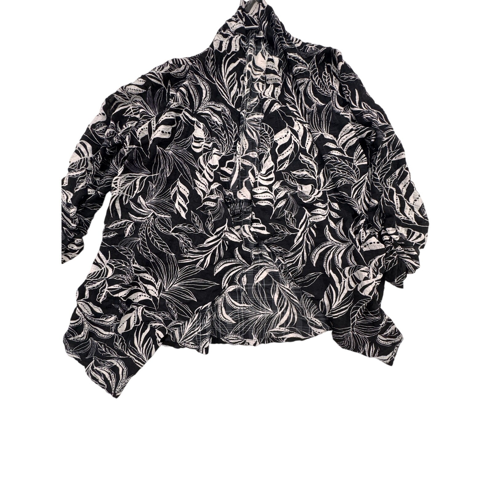 Susan Graver Tropical Leaf Botanical Print Top