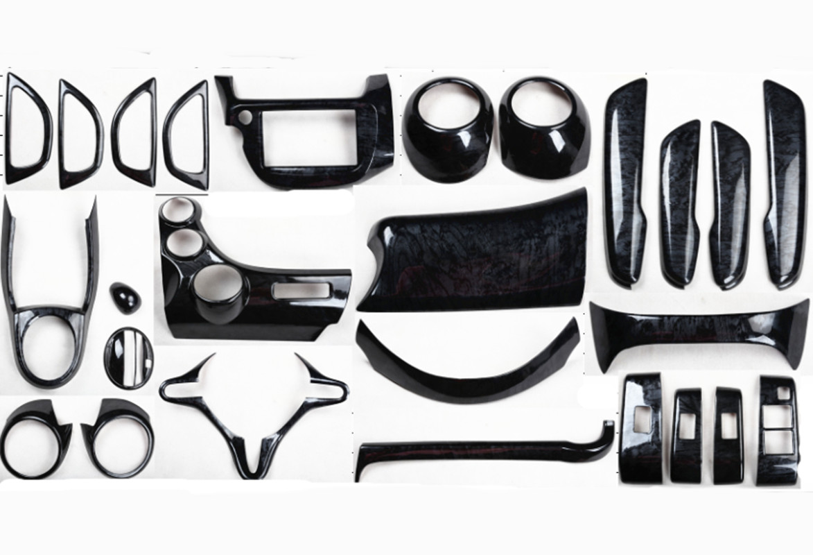 26PCS Black wood grain Car Interior Kit Cover Trim For Honda Fit 2007-2012 26PCS Black wood grain Car Interior Kit Cover Trim For Honda Fit 2007-2012