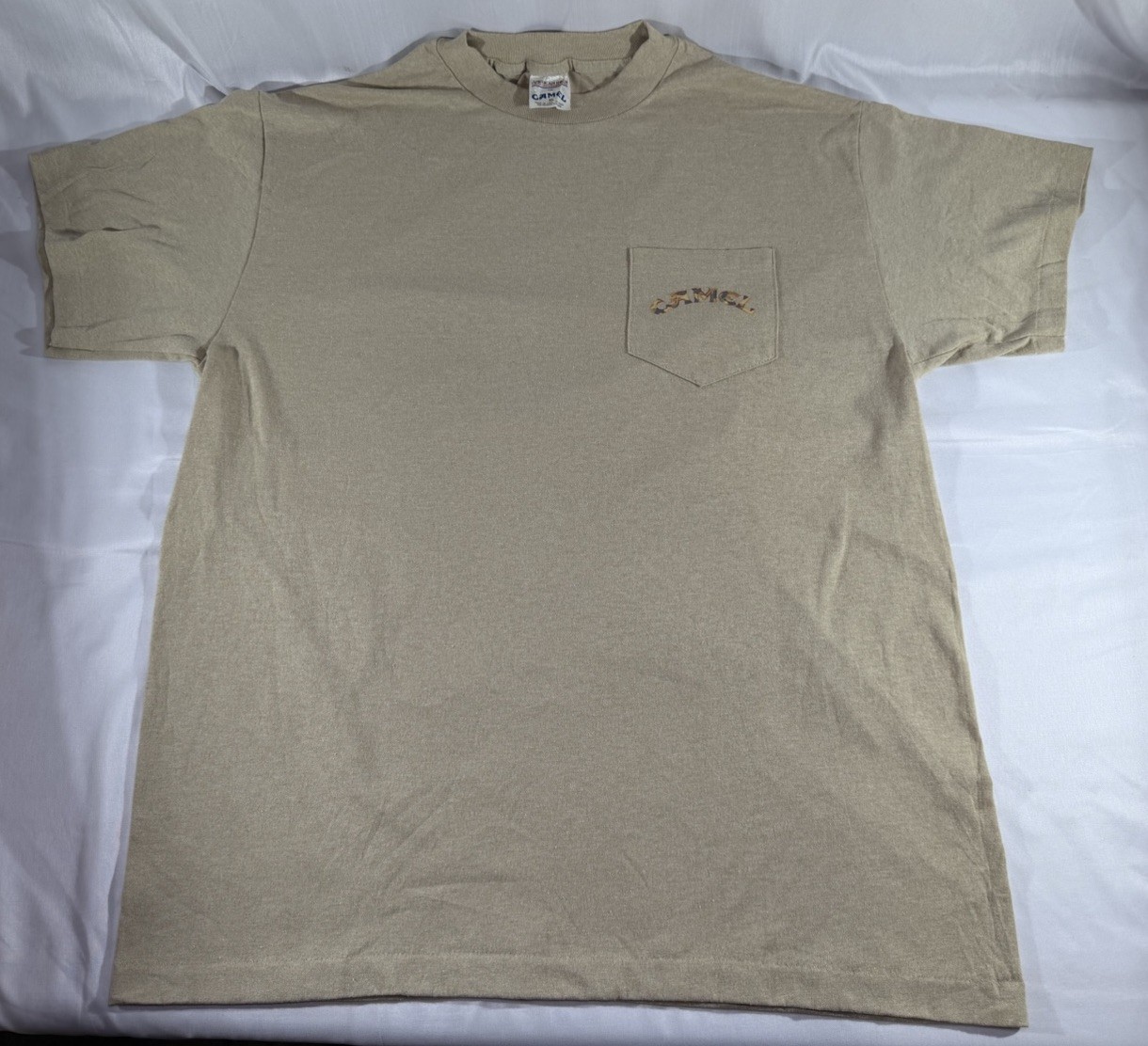 Vintage 1992 Joe Camel Camo Single Stitch Pocket T-Shirt XL Cigarettes 90s