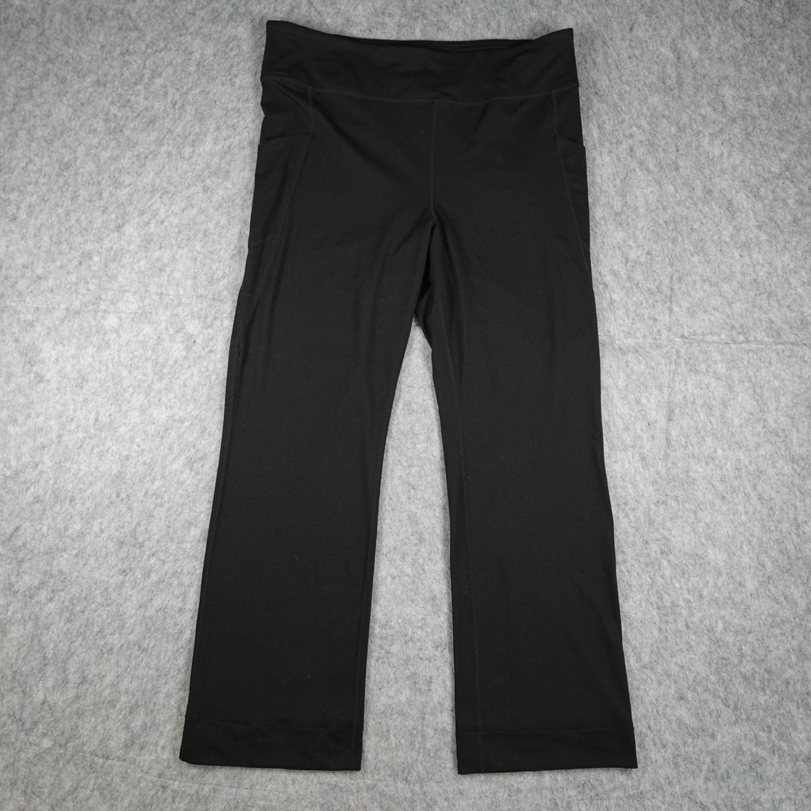 J Jill Pant Women Large Black Rhodes Fit Activewear Stretch Pockets Straight Leg