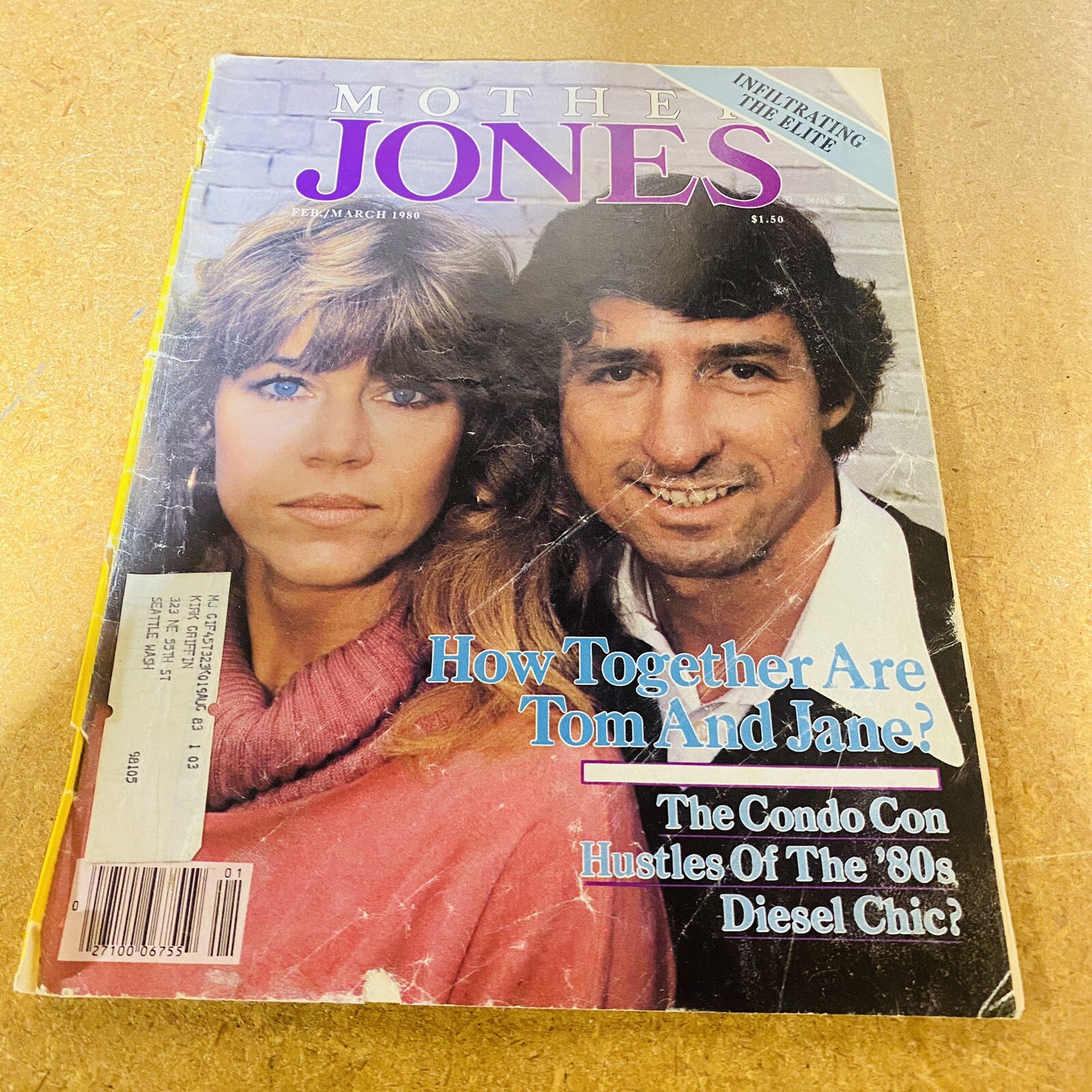 Mother Jones Magazine February March 1980 Tom Hayden and Jane Fonda