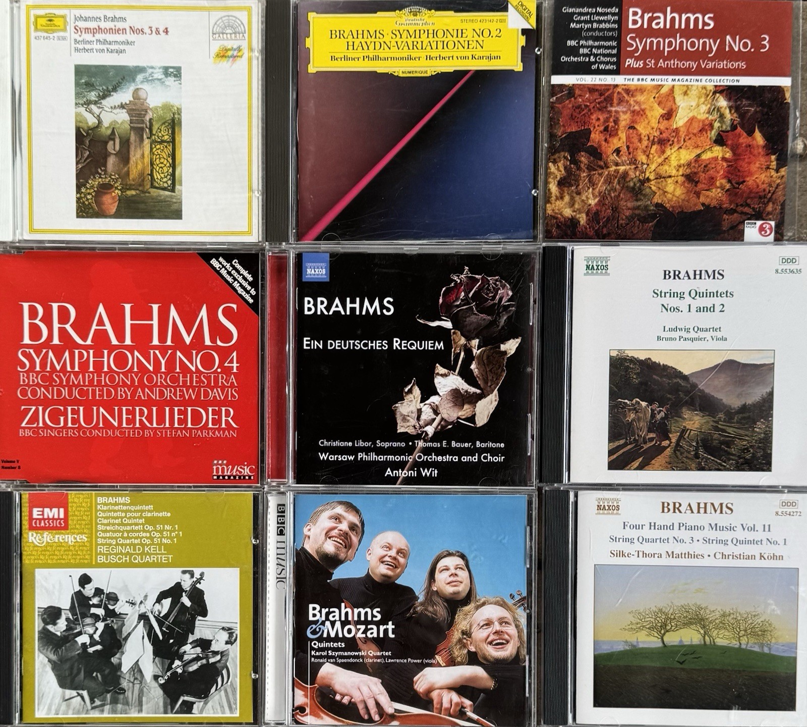 Brahms—Symphonies/Requiem/Quartets/Piano Works/Lieder. 18CDs