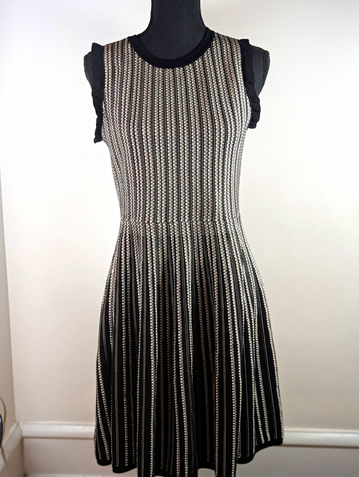 Kate Spade New York Look for the Silver Lining Chevron Dress Size S Black White Kate Spade New York Look for the Silver Lining Chevron Dress Size S Black White
