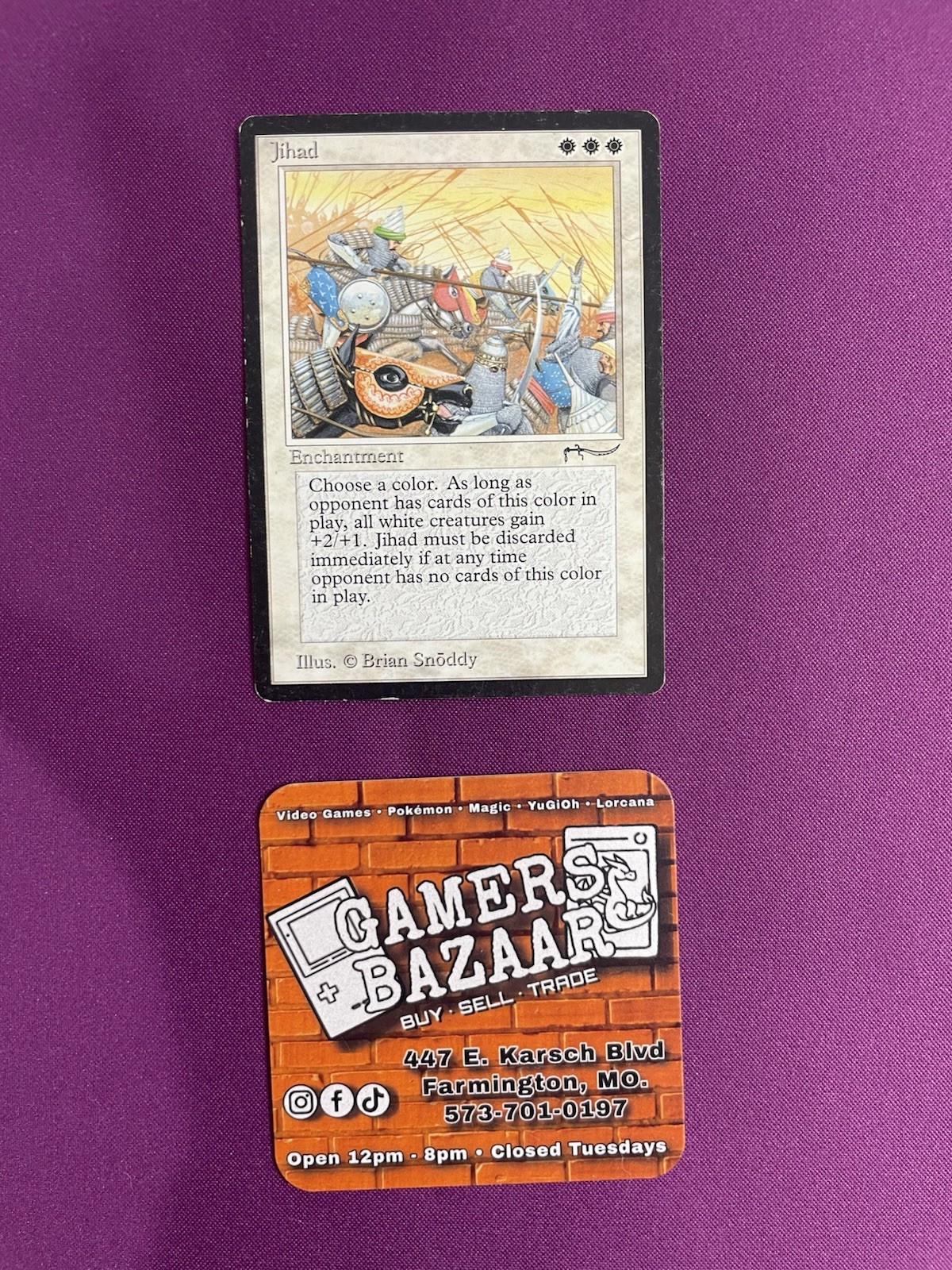 🗡️ MTG Arabian Nights JIHADD Card English Copy  MP Ji Had RARE
