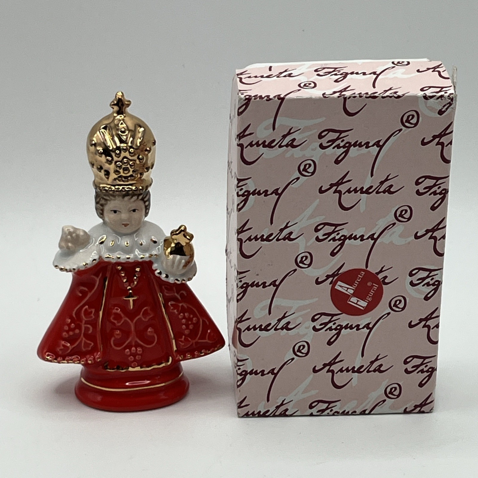Vintage Aureta Figural Infant of Prague Ceramic Figurine 3.5\