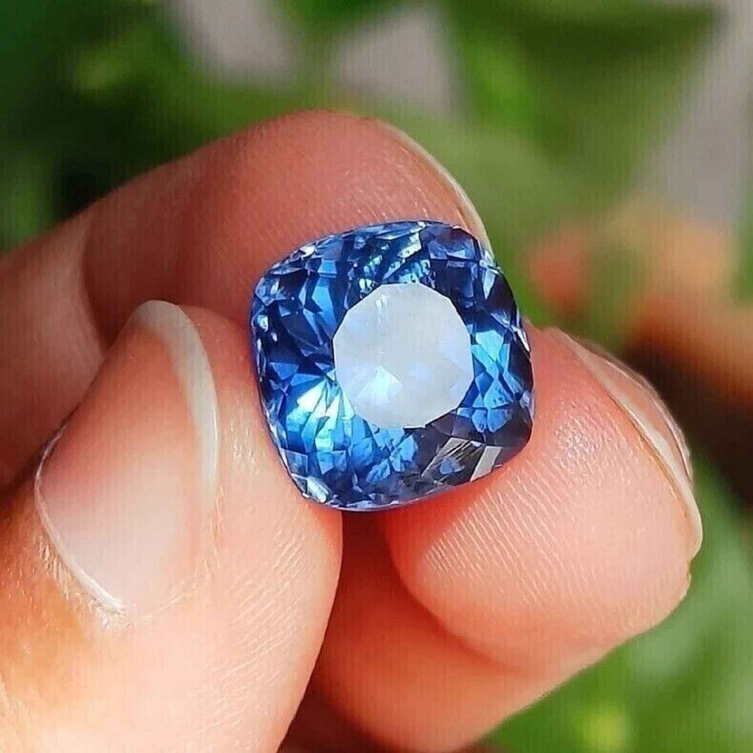 14.85 Ct Natural Flawless Blue Ceylon Sapphire Cushion Certified Loose Gemstone