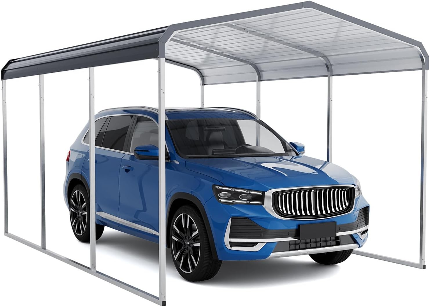 10x15 ft Metal Carport Galvanized Steel Hardtop Roof Car Canopy Shelter Garage