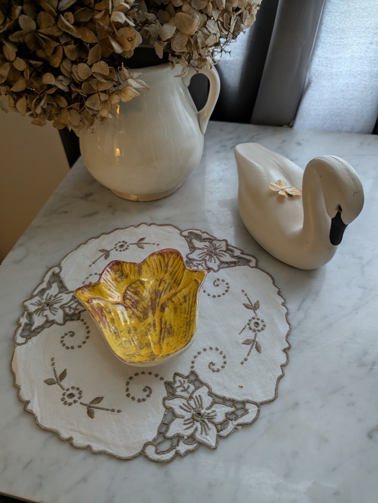 RARE Stangl Pottery Yellow Terra Rose Tulip Butter Pat or Nut/Candy/Trinket Dish