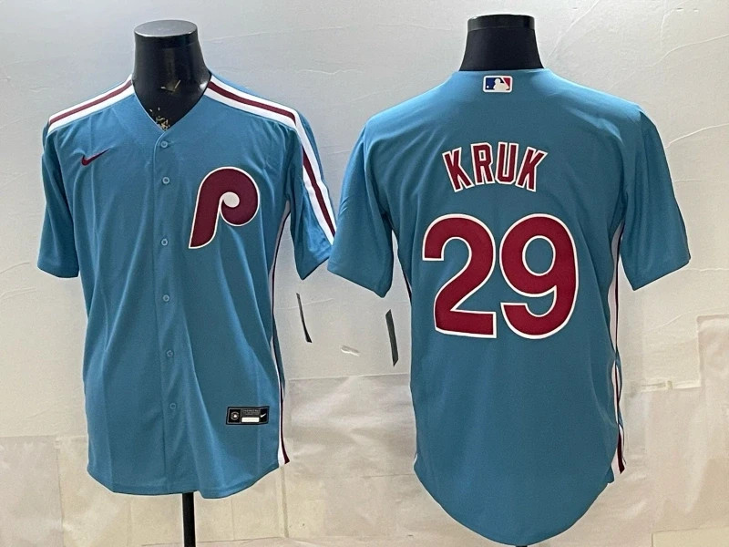 Men\'s MLB Philadelphia Phillies #29 John Kruk Alternate Limited Jersey - Blue