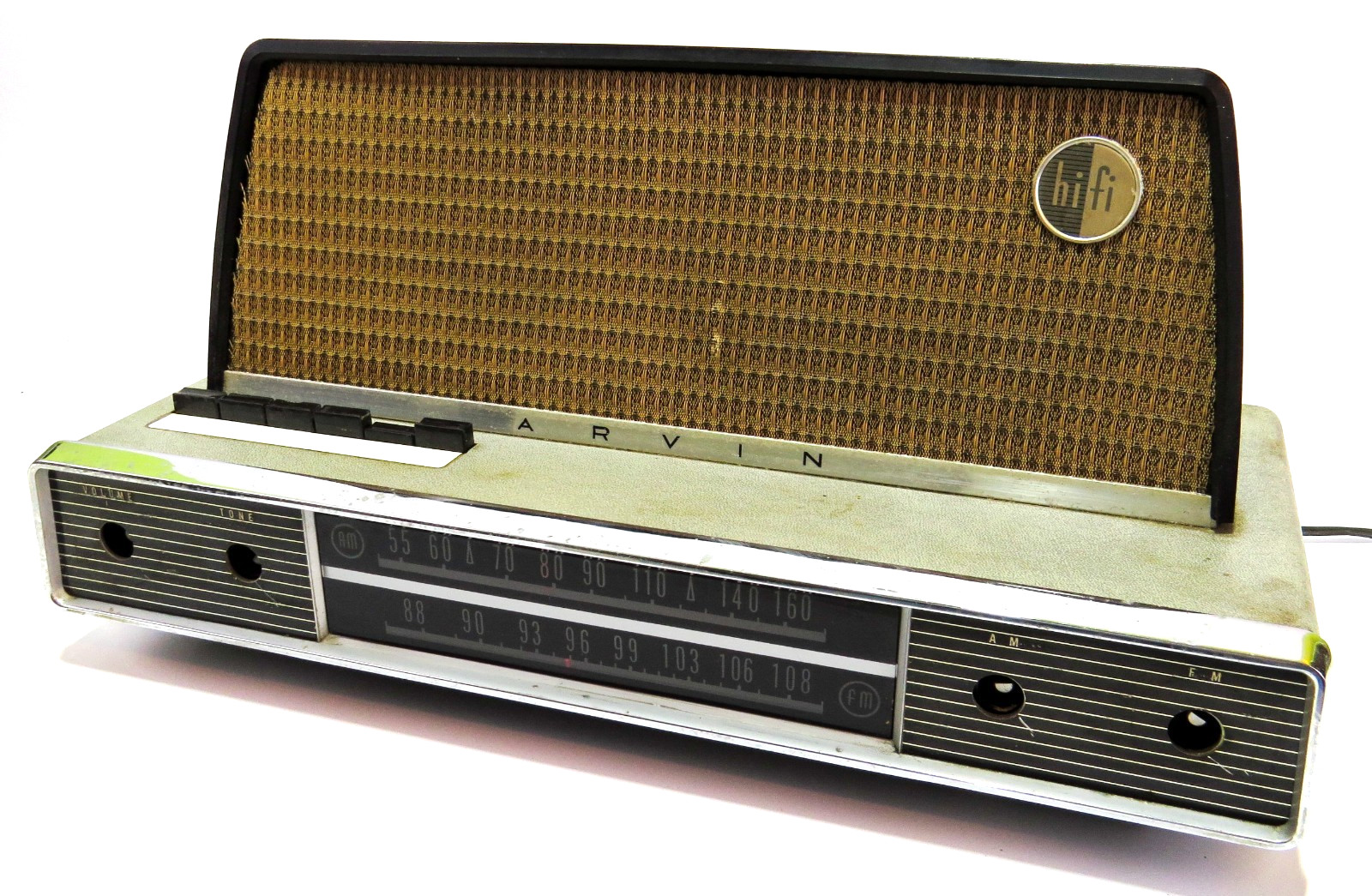 Arvin Vintage Hi-Fi AM/FM Tube Radio Tuner Model 3586 for Parts/Repair - Read