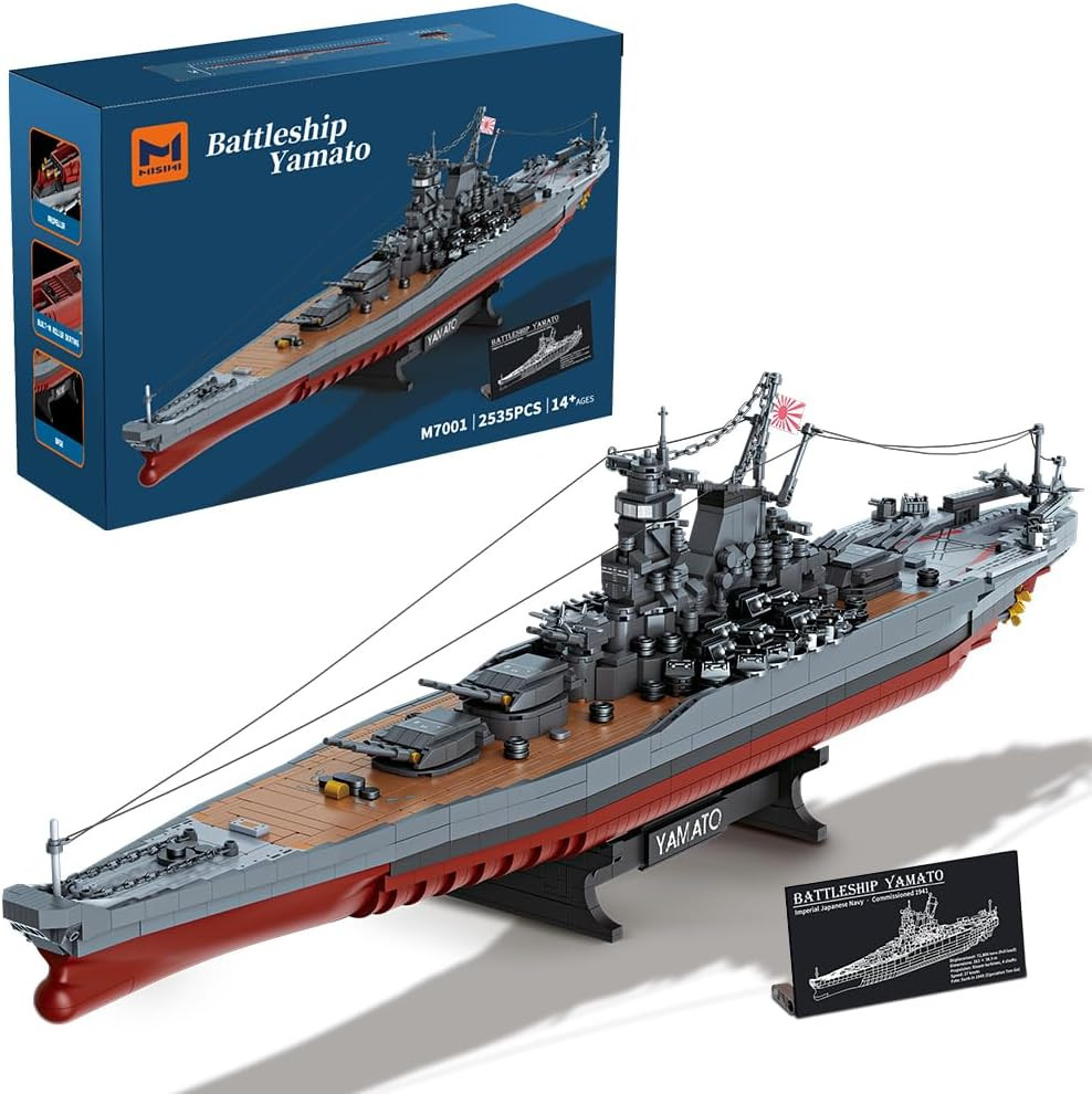 M7001 1:300 Japanese Yamato Battleship Building Blocks Set, 2569 Pieces WWII Nav