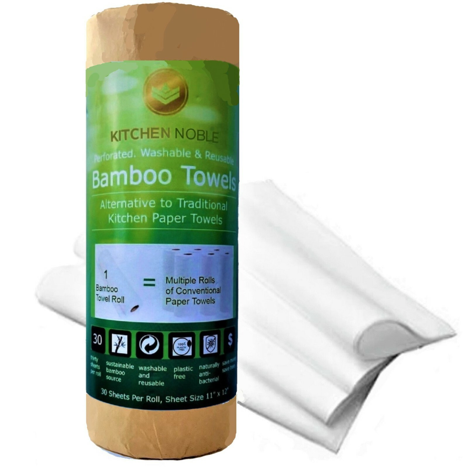 Bamboo Paper Towels (30-Sheets) - Reusable Washable Bamboo Kitchen Paper Towels Bamboo Paper Towels (30-Sheets) - Reusable Washable Bamboo Kitchen Paper Towels