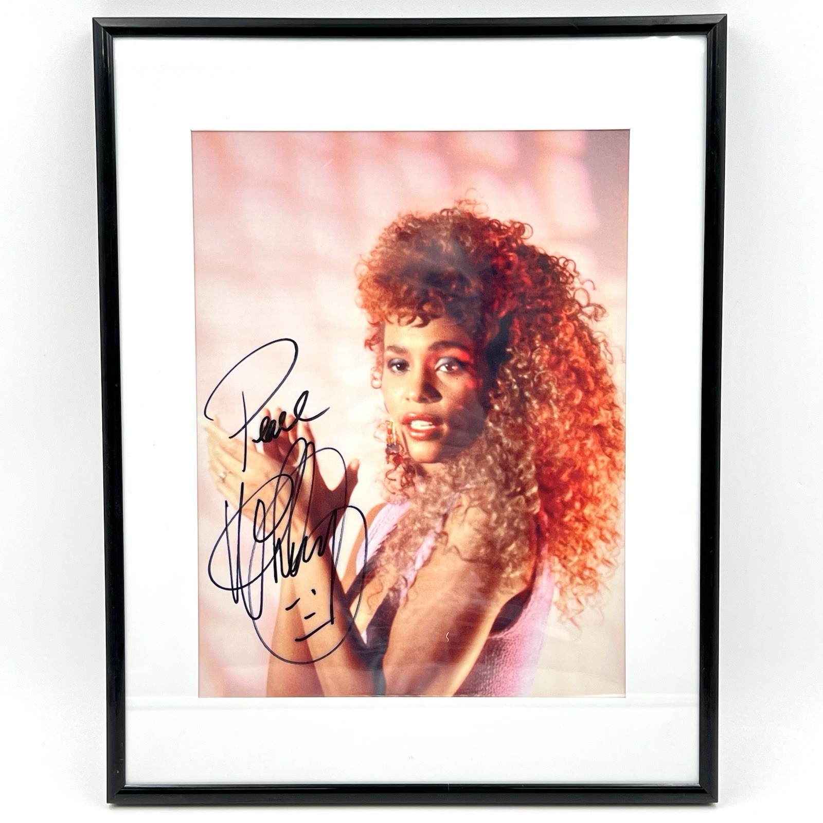 Real Authentic Whitney Houston PEACE Autograph 8 Real Authentic Whitney Houston PEACE Autograph 8