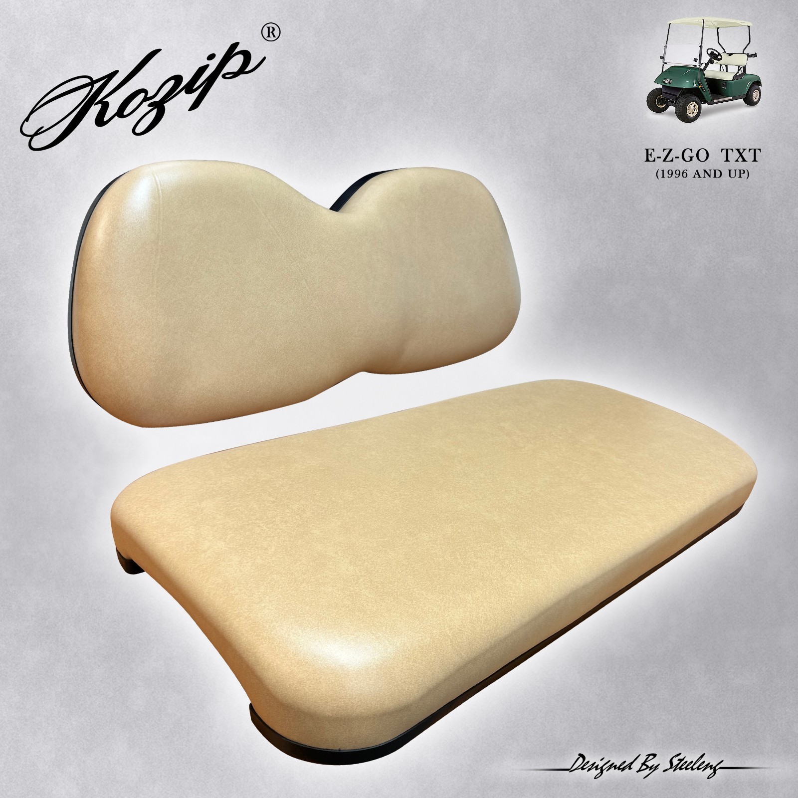 \'KOZIP\' OEM EZGO TXT GOLF CART FRONT SEAT AND BACKREST CUSHION SET  (TAN)