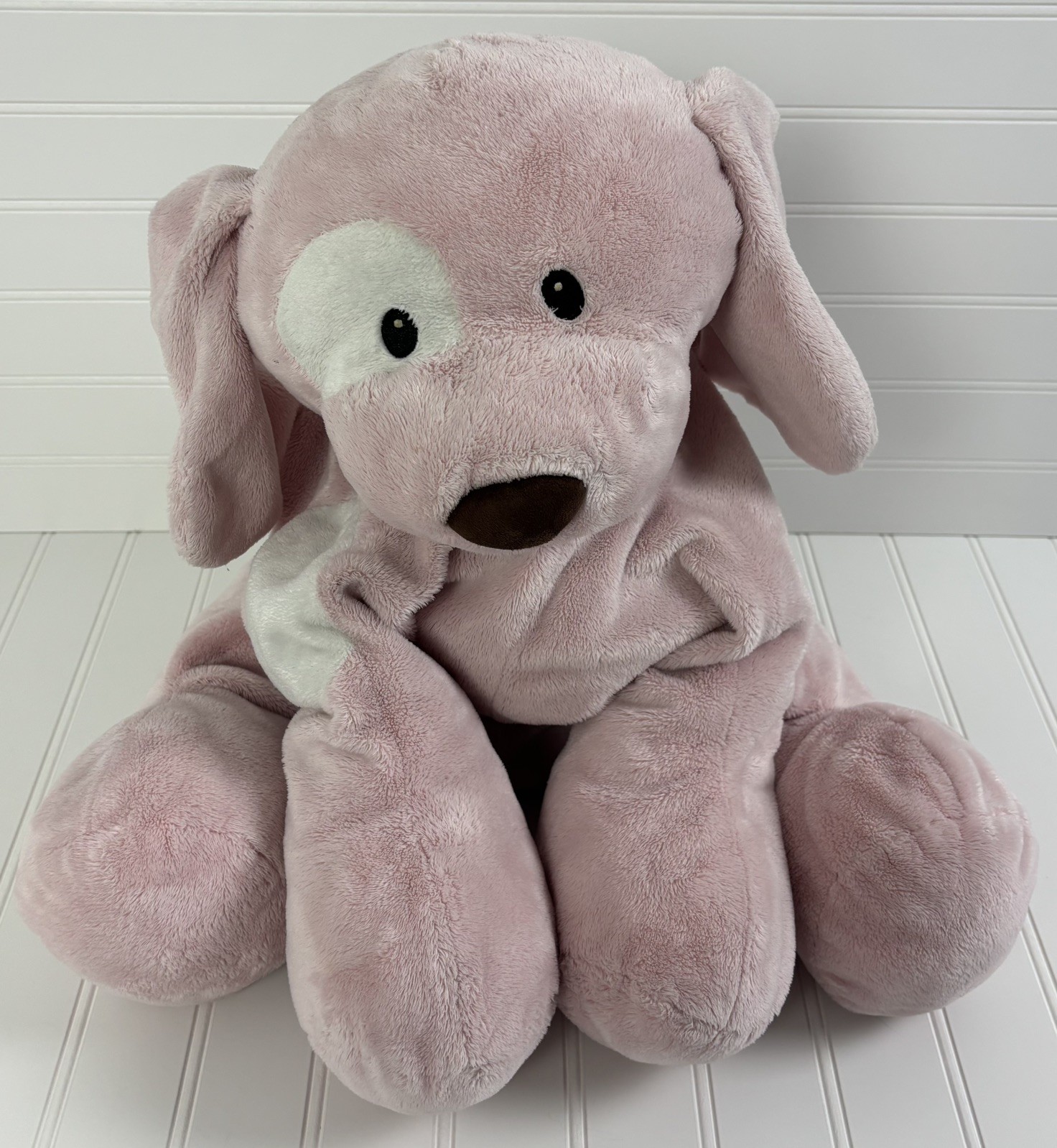 Baby GUND Big Spunky Puppy Dog Plush Stuffed Lovey Toy Pink White 58494 Floppy