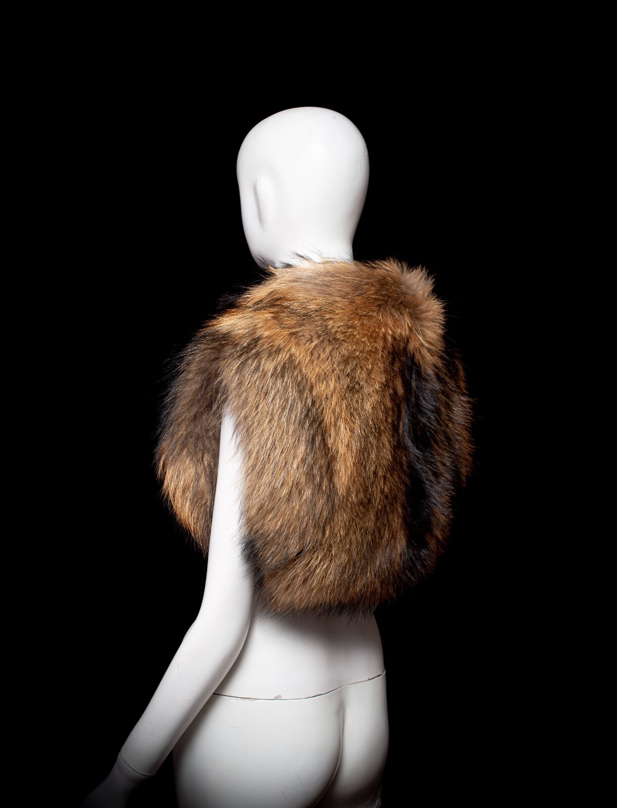 Genuine Long-haired Finn Raccoon Fur Bolero Shrug Jacket