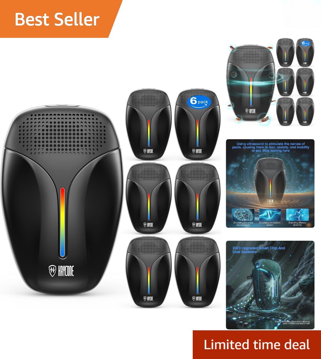 Eco-Friendly 2026 Upgrade - Ultrasonic Roach, Mouse & Bug Defender, 6-Pack Eco-Friendly 2026 Upgrade - Ultrasonic Roach, Mouse & Bug Defender, 6-Pack