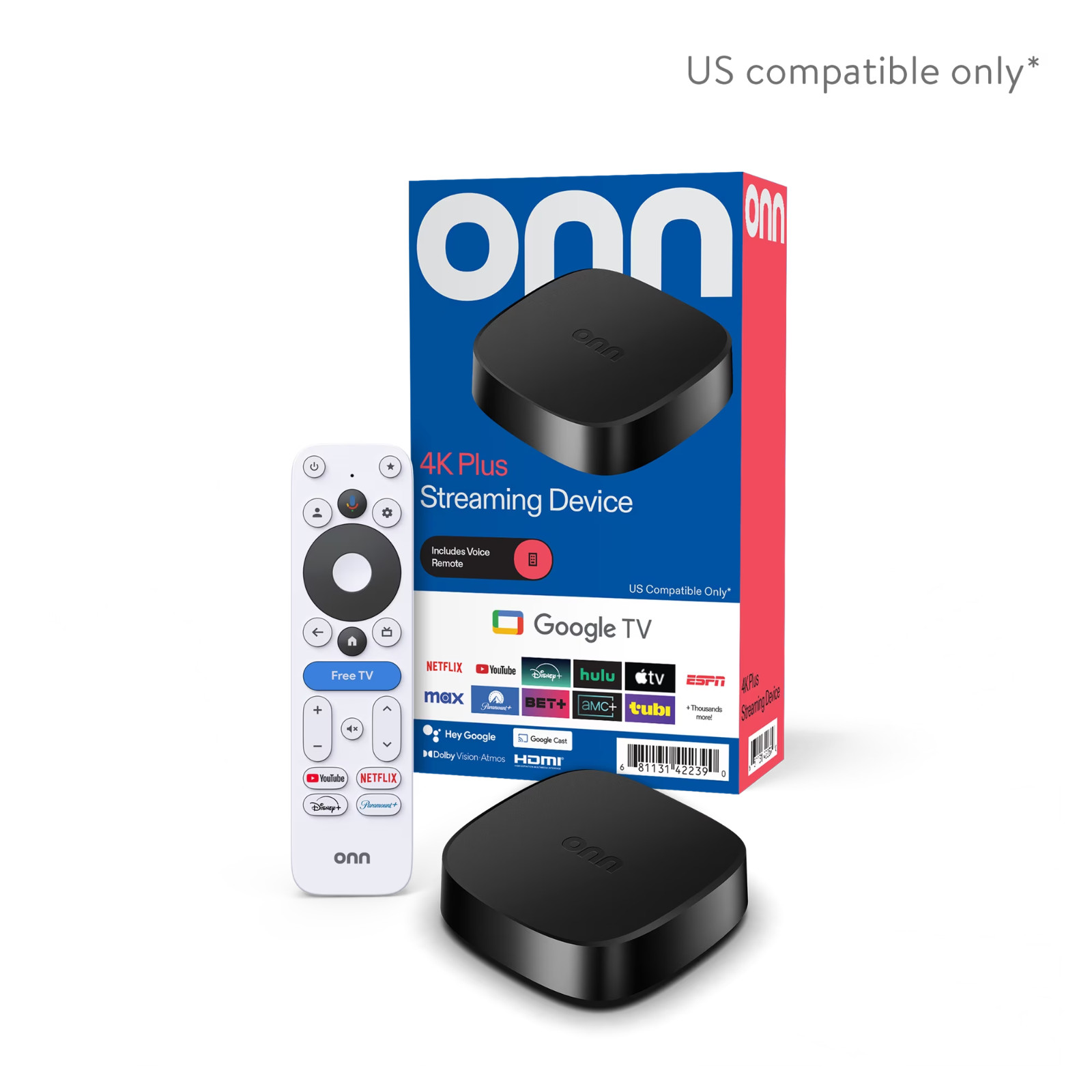 onn 4K Plus Google TV Streaming Device 16GB 2GB RAM Dolby Vision Atmos