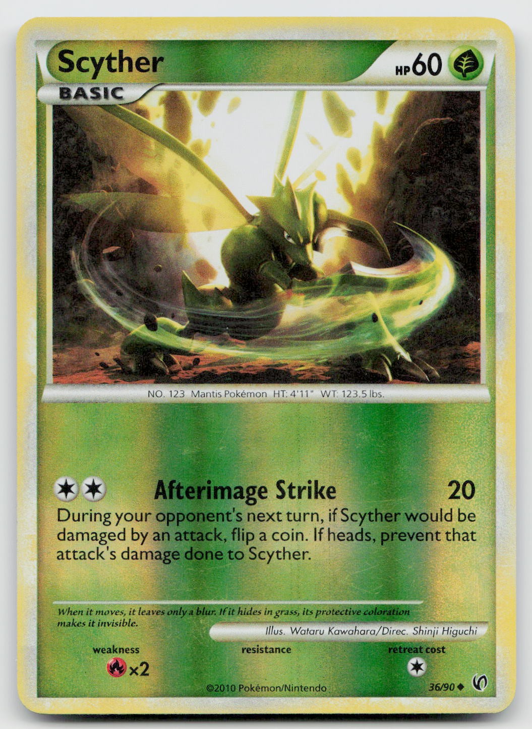 Scyther 36/90 Uncommon HGSS Undaunted Pokemon Reverse Holo Lightly Played Scyther 36/90 Uncommon HGSS Undaunted Pokemon Reverse Holo Lightly Played